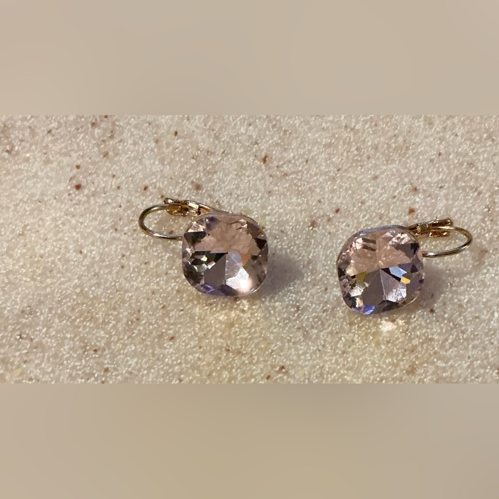 Gold and Pink Elegant Earrings